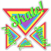 ネオンカラフルトライアングルスケートタイポグラフィスケートボード シール (正面)