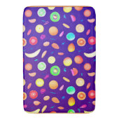 ネオンカラフルトロピカルフルーツパターン バスマット (正面縦)