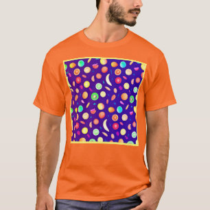 ネオンカラフルトロピカルフルーツパターン Tシャツ