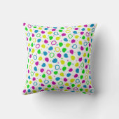 ネオンカラフルドットと形状レトロパターン クッション (裏面)
