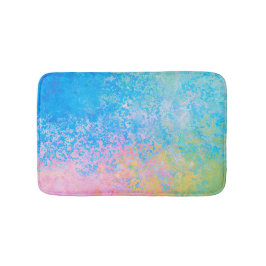 ネオンカラフルパステルスカイアルコールインク抽象芸術 バスマット
