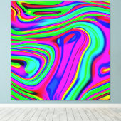 ネオンカラフルパターン。買今 キャンバスプリント (インサイチュ (ウッドフロア))