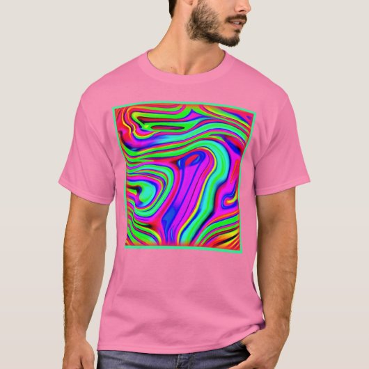 ネオンカラフルパターン。買今 Tシャツ (正面)