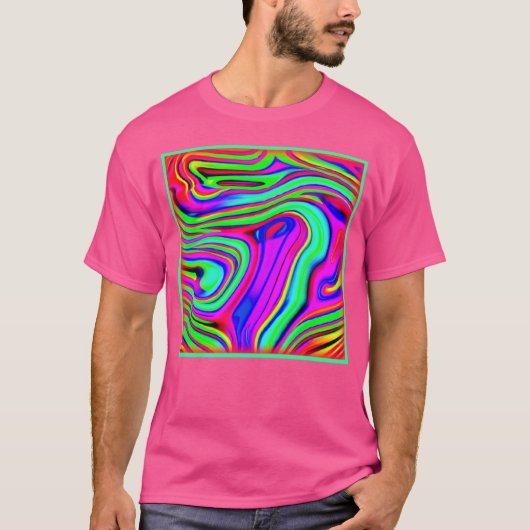 ネオンカラフルパターン。買今 Tシャツ (正面)