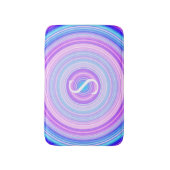 ネオンカラフルピンクブルーモノグラム バスマット (正面縦)