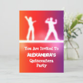 ネオンカラフルファンキーダンサーのキンセアニェラパーティー 招待状 (スタンド正面)