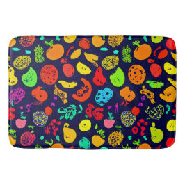 ネオンカラフルフルーツパターンアート バスマット