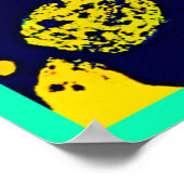 ネオンカラフルフルーツパターンアート ポスター (角)