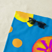 ネオンカラフルフルーツパターン交響曲 ビーチタオル (インサイチュ)