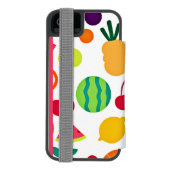 ネオンカラフルフルーツフェスタ INCIPIO iPhoneウォレットケース (フォリオ裏面)