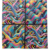 ネオンカラフルブライト抽象芸術90のパターンプリント シャワーカーテン (正面)