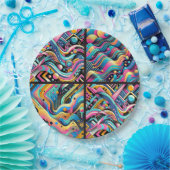 ネオンカラフルブライト抽象芸術90のパターンプリント ペーパープレート (パーティー)