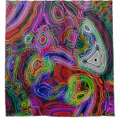 ネオンカラフルブライト虹 シャワーカーテン (正面)