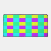 ネオンカラフルブロックパターン デスクマット (正面)