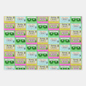 ネオンカラフルミュージックカセット ラッピングペーパーシート (正面3)