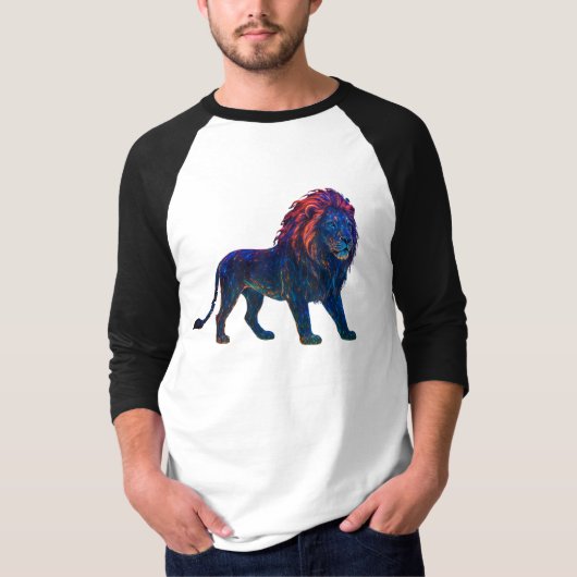 ネオンカラフルライオンアート Tシャツ (正面)
