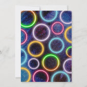 ネオンカラフルライツグローガール熱狂するズパーティー 招待状 (裏面)