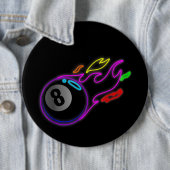 ネオンカラフルライトエイトボールビリヤード 缶バッジ (インサイチュ)