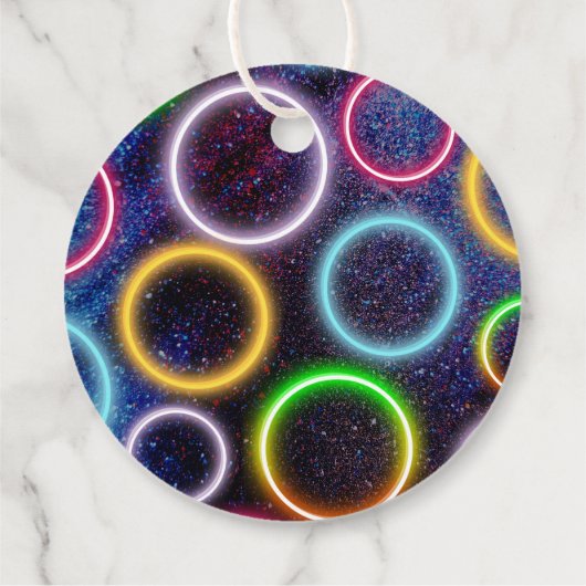 ネオンカラフルライト熱狂するパーティーを輝かせよう フェイバータグ (裏面)