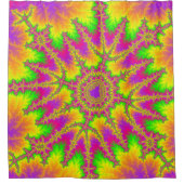 ネオンカラフルレインボーフラクタル シャワーカーテン (正面)