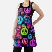 ネオンカラフル平和パターン エプロン (インサイチュ)