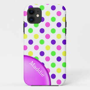 ネオンカラフル水玉模様iPhone 5s ケース