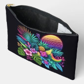 ネオンカラフル熱帯/ハワイアン アクセサリーポーチ (見開き)