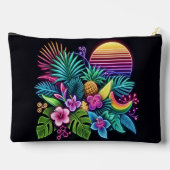 ネオンカラフル熱帯/ハワイアン アクセサリーポーチ (裏面)