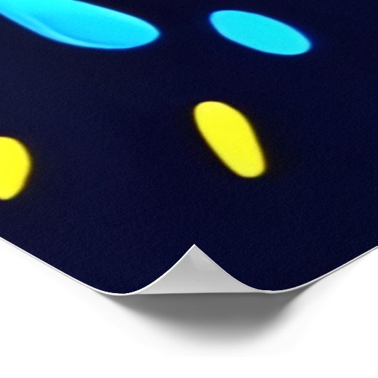 ネオンカラフル絵を描(ばちゃばちゃ)跳ねるアート ポスター (角)