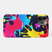 ネオンカラフル絵を描(ばちゃばちゃ)跳ねるアート Case-Mate iPhoneケース (裏面(横))