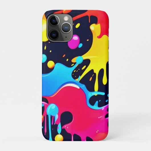 ネオンカラフル絵を描(ばちゃばちゃ)跳ねるアート Case-Mate iPhoneケース (裏)