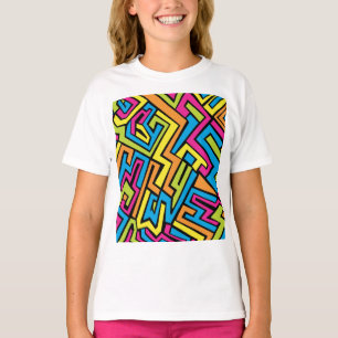 ネオンカラフル通りアートパターン Tシャツ