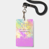 ネオンカラフルVIPオールアクセスパス コンサート バッジ (正面（ネックストラップ付）)