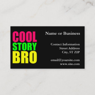 ネオンカラーが映えるCool Story Bro 名刺