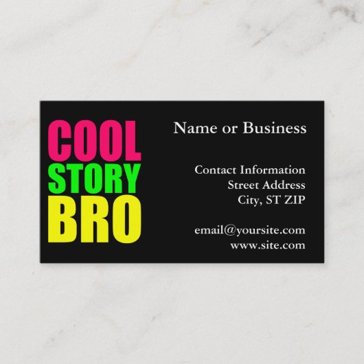 ネオンカラーが映えるCool Story Bro 名刺 (正面)