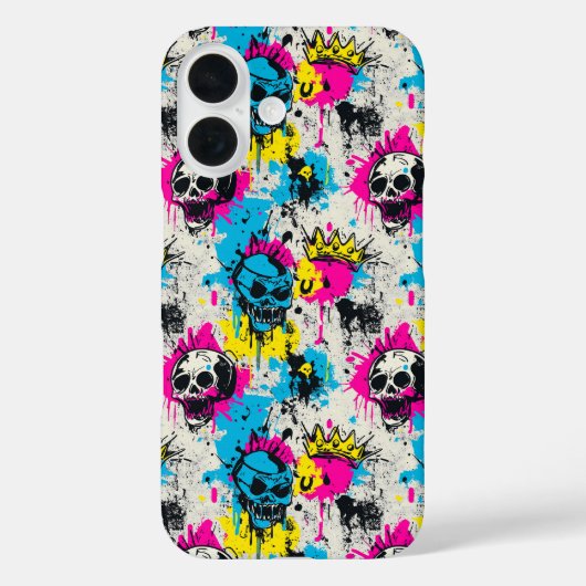 ネオンカラーとアーバングランジな落書きパターン Case-Mate iPhoneケース (裏面)