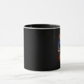 ネオンカラーのドクロ抽象画 マグカップ (中央)