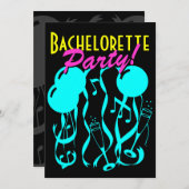 ネオンカラーのハッピーエンドパーティー招待状テンプレート 招待状 (正面/裏面)