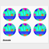 ネオンカラーのレトロな器具のカスタムラベル ラウンドシール (シート)