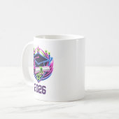 ネオンカラーの卒業ロゴ コーヒーマグカップ (正面左)
