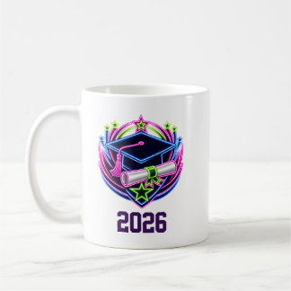 ネオンカラーの卒業ロゴ コーヒーマグカップ