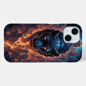 ネオンカラーの攻撃的なパンサーアート Case-Mate iPhoneケース (裏面 (横))