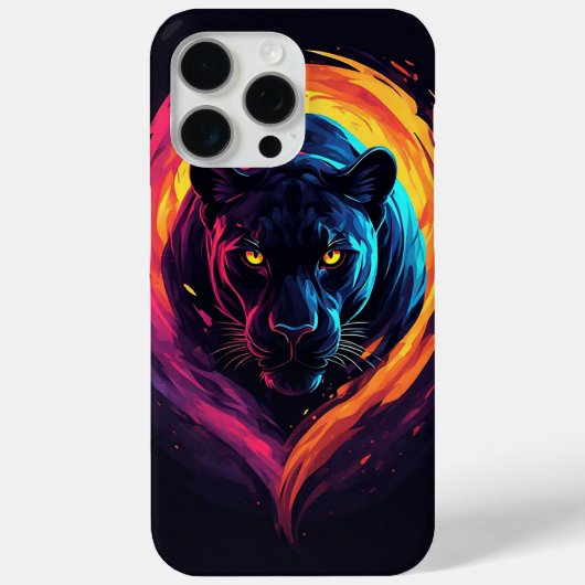 ネオンカラーの攻撃的なパンサーアート Case-Mate iPhoneケース (裏面)