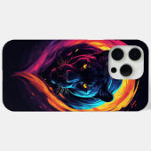 ネオンカラーの攻撃的なパンサーアート Case-Mate iPhoneケース (裏面 (横))