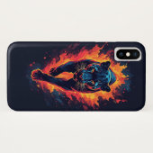 ネオンカラーの攻撃的なパンサーアート Case-Mate iPhoneケース (裏面(横))
