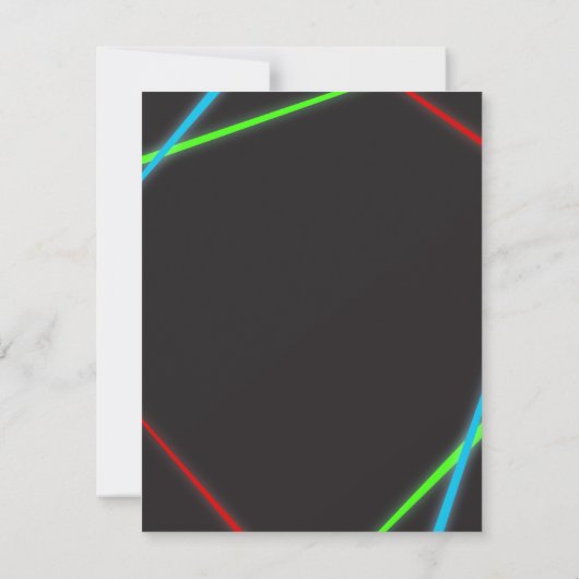 ネオンカラーの文字の感謝を伝えるカード 招待状 (裏面)