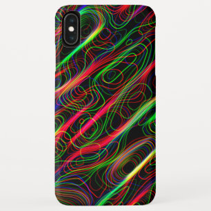 ネオンカラーの曲線パターン -COOL iPhone XS MAXケース