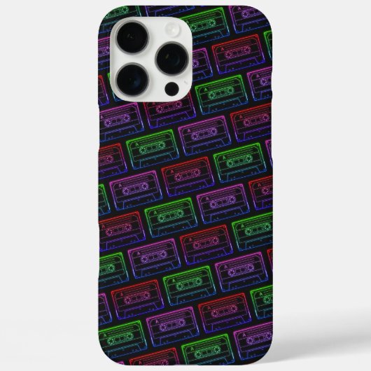 ネオンカラーカセット数々のパターン付きIPhoneケース Case-Mate iPhoneケース (裏面)