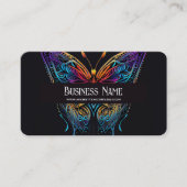 ネオンカラーズかわいらしバタフライブラック 名刺 (正面)