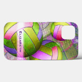ネオンカラーズスポーツガールズバレーボール Case-Mate iPhoneケース (裏面 (横))